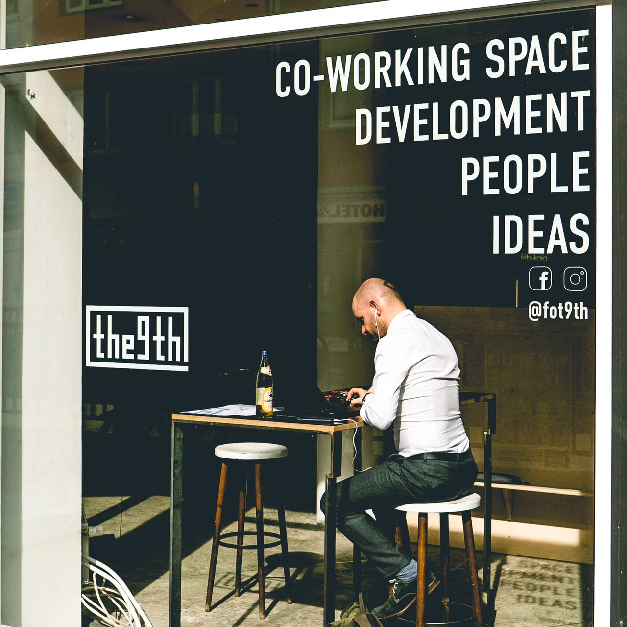 A man was working in coworking space